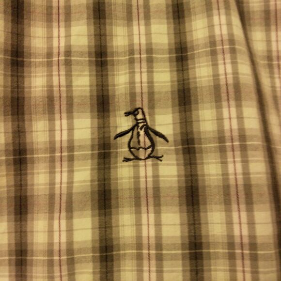 Original Penguin shirt mens M Medium plaid classic fit long sleeve button - Picture 3 of 8